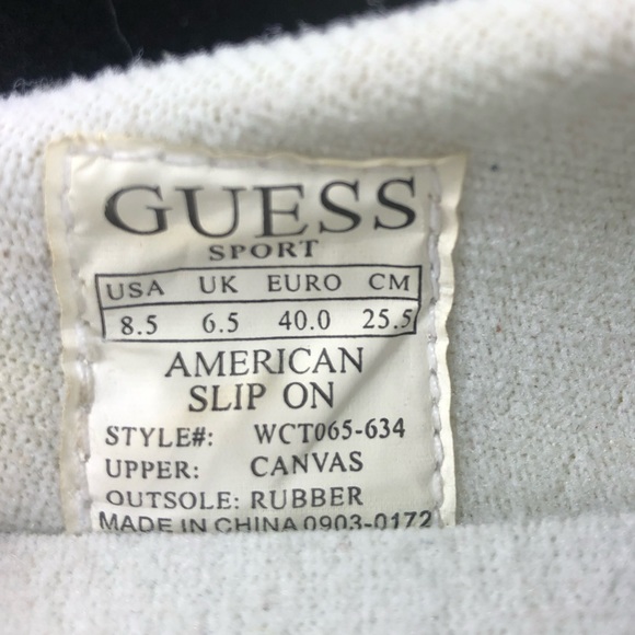 Vintage Guess Sport Red Canvas Slip On Shoes Sz 8.5 - Picture 11 of 11